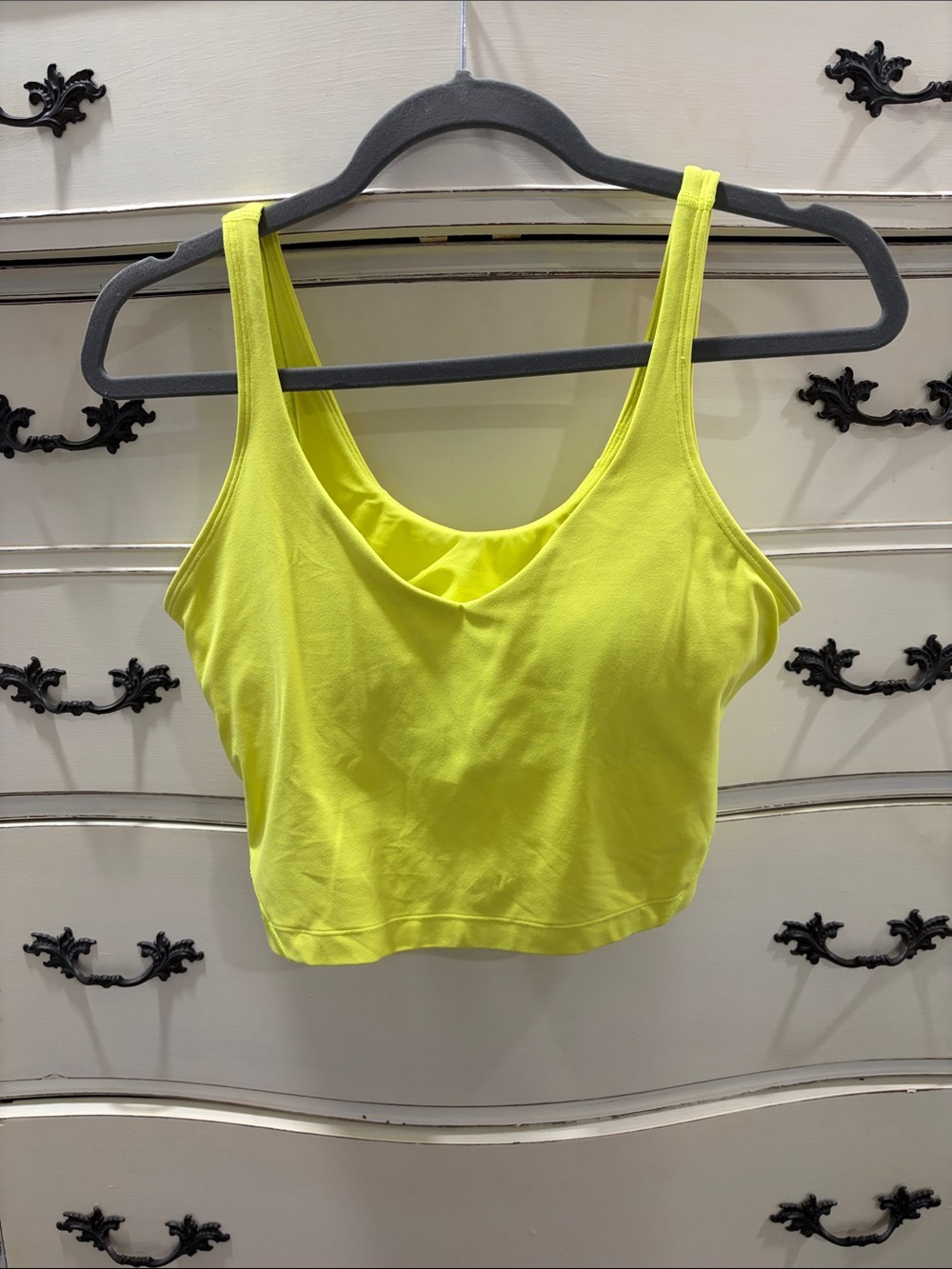 Lululemon Neon Yellow Cropped Tank Top